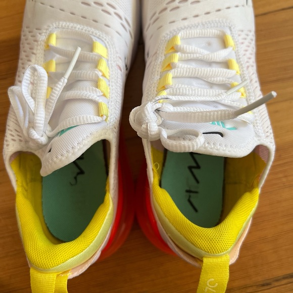 Nike Air Max 270 trainers - white, yellow, and orange, size 8.5, gently worn - Picture 7 of 8